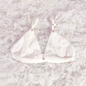 𝜗𝜚 victoria’s secret cotton shadow stripe unlined triangle bralette 𝜗𝜚
